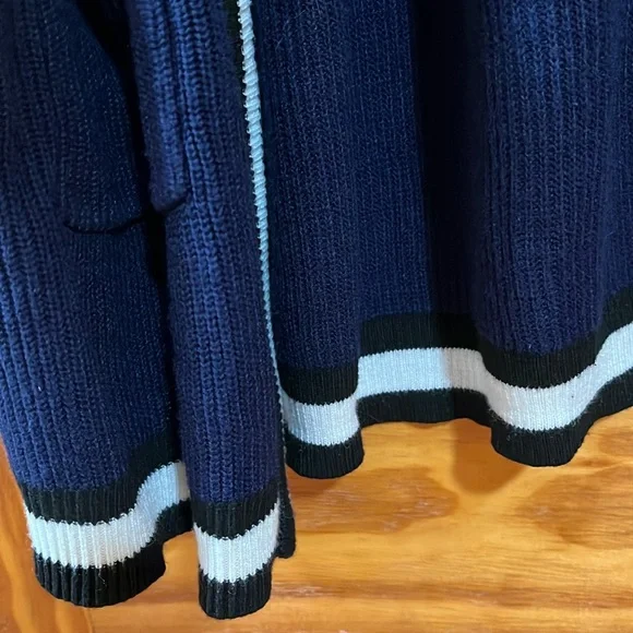 Torrid Colorblock Navy Blue Open Front Long Line Cardigan Sweater Size 3 - Picture 14 of 14